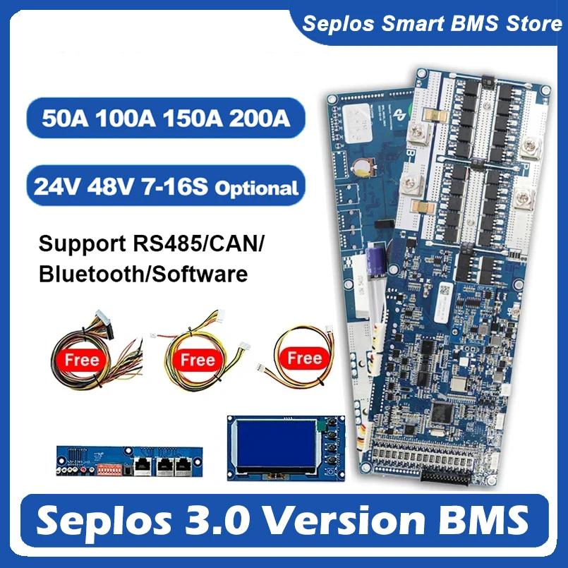 Seplos BMS 3.0 Ʈ BMS,  LCD ȭ, Ƭ ̿, LiFePO4 ͸, 100A, 150A, 200A, 24V, 48V, 13S, 14S, 8S, 15S, 16S LFP